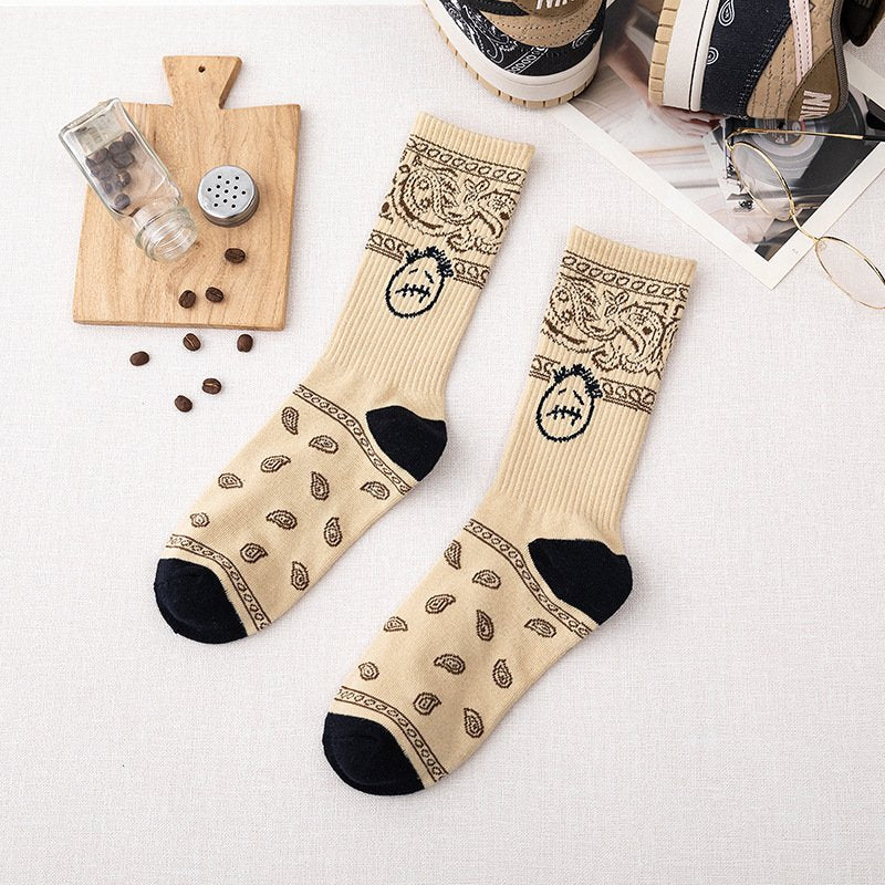 Paisley Beige | Travis Scott Crew Socks