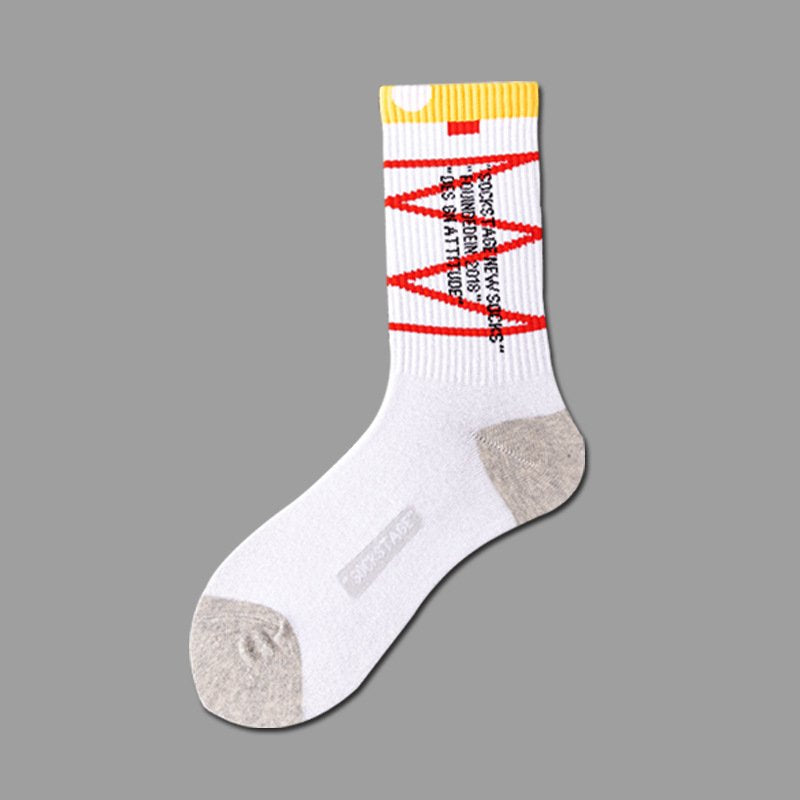 Red | Off-White Crew socks