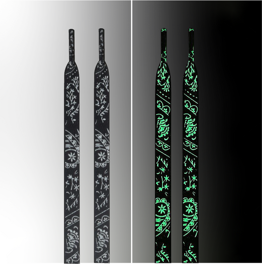 Black | Paisley Glow in the Dark Laces