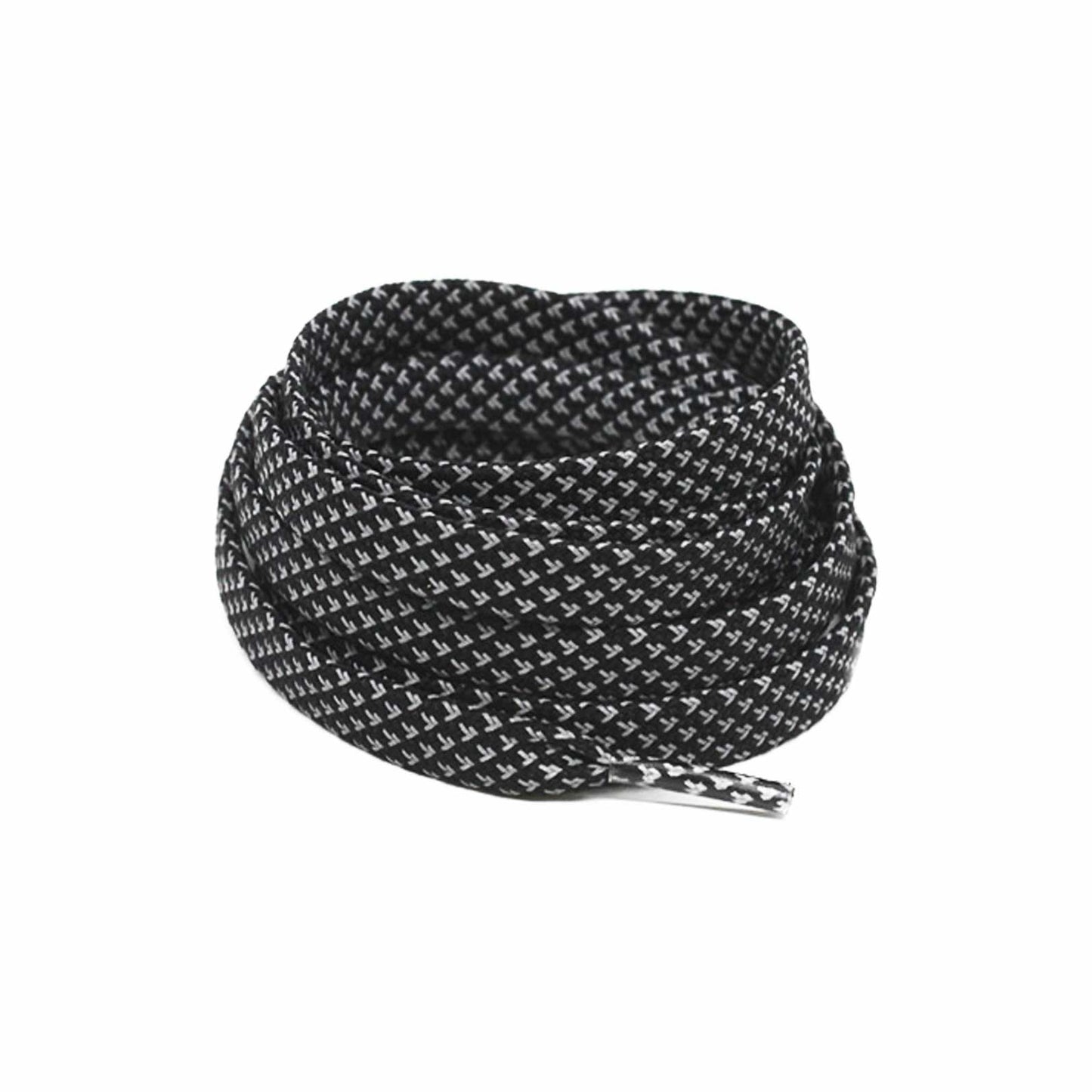 Charcoal Black | Flat Reflective Laces