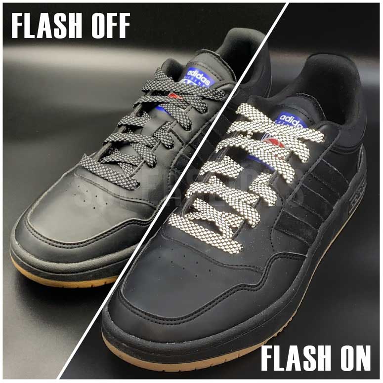 Charcoal Black | Flat Reflective Laces