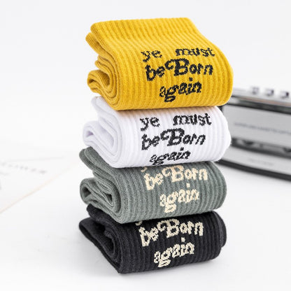 Yellow | Ye Must Be Born Again Crew Socks