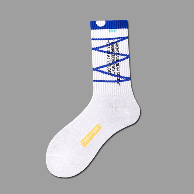 Blue | Off-White Crew Socks