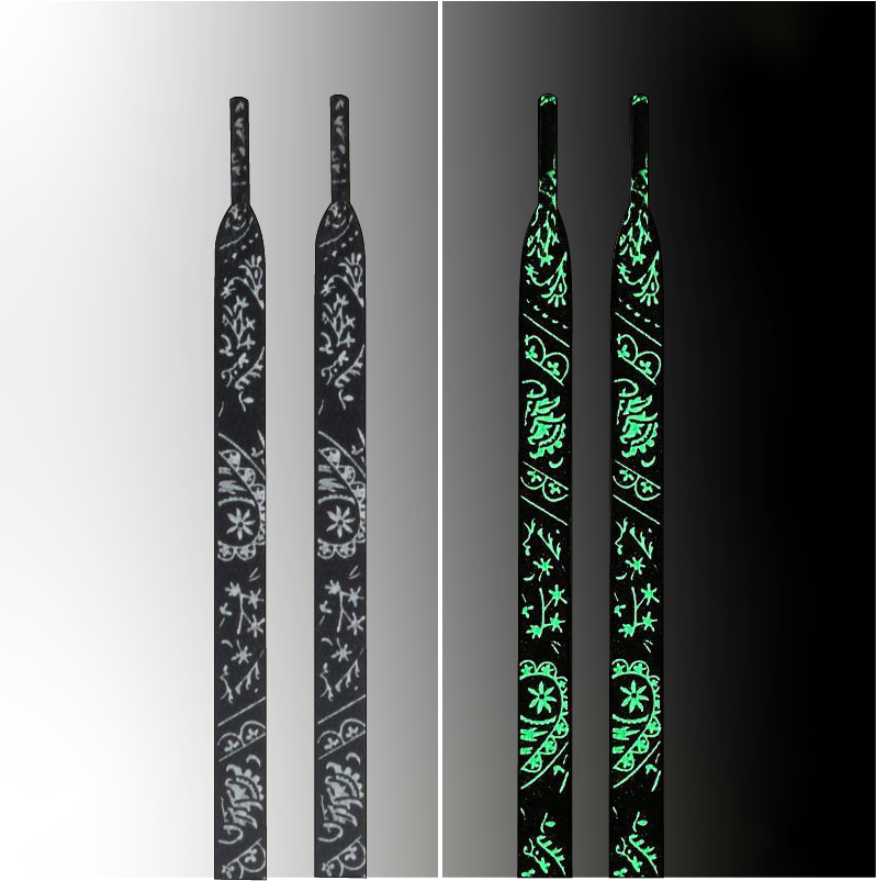 Black | Paisley Glow in the Dark Laces