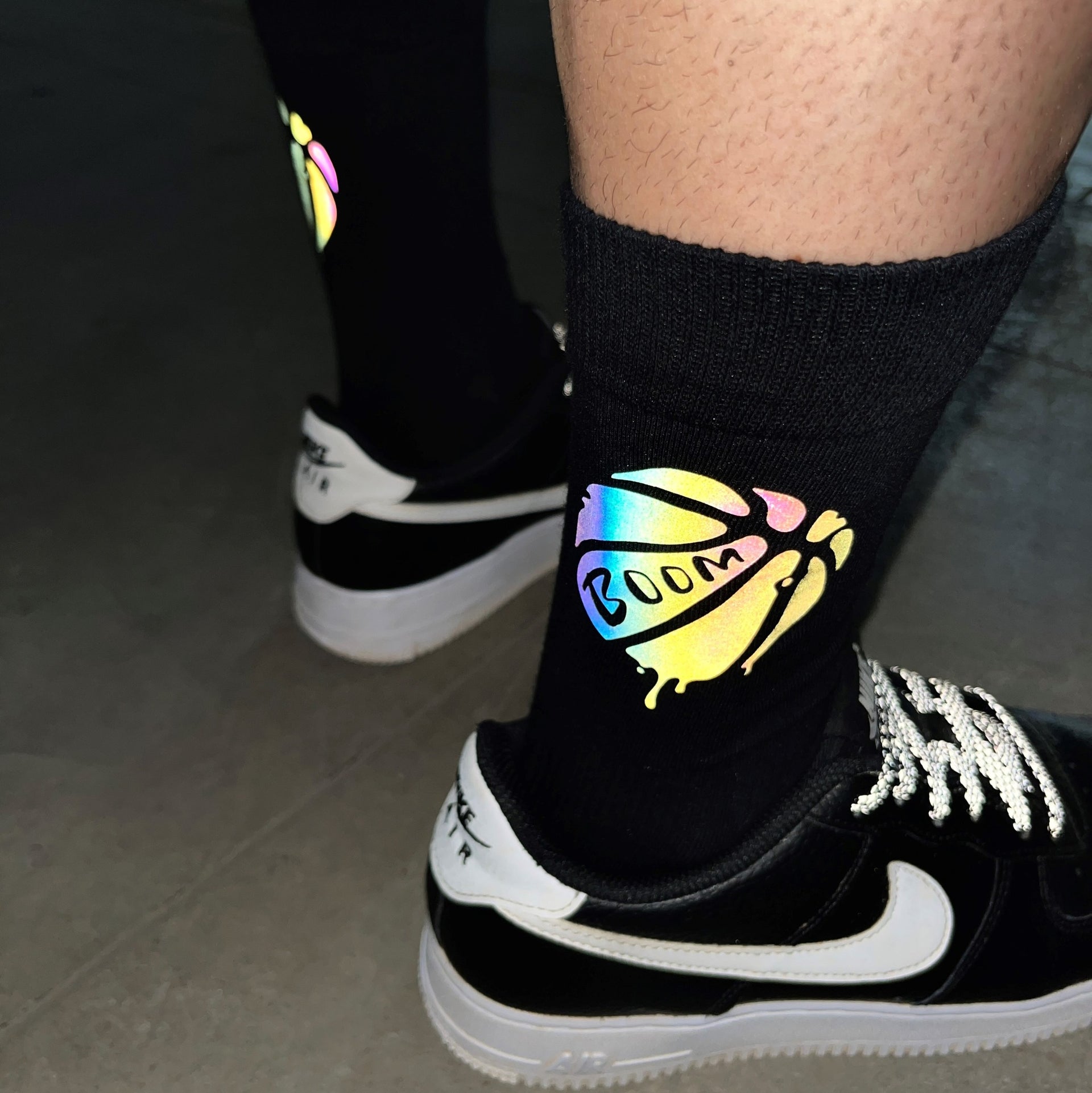 Reflective Basketball Crew Socks